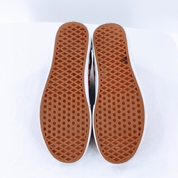 Vans Old Skool Sk8 Low Suede Checkerboard Skate Shoes White Red Mens Sz 10.5 - Picture 10 of 15